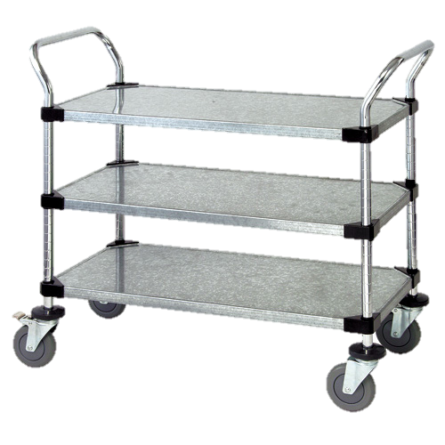 Quantum FoodService Metal Cart 42"W x 24"D Three Shelves
