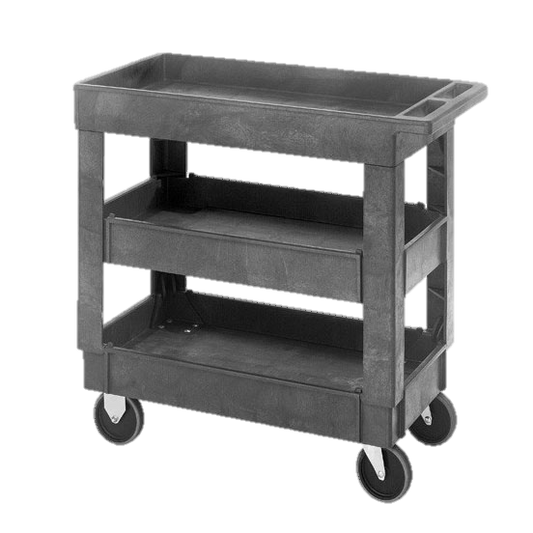 Quantum FoodService Plastic Cart 40"W x 26"D Three Shelves