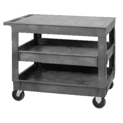 Quantum FoodService Plastic Cart 40"W x 32.5"H Three Shelves