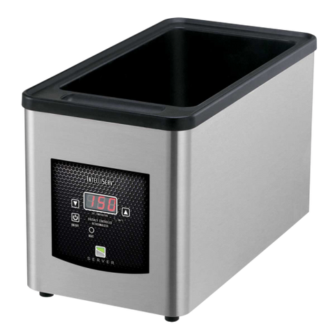 Server INTELLISERV Pan Warmer 9.31"H x 7.94"W x 15.38"D Silver Stainless Steel Base Cast Aluminum Heat Plate Plastic Water Vessel With Digital Temperature Control