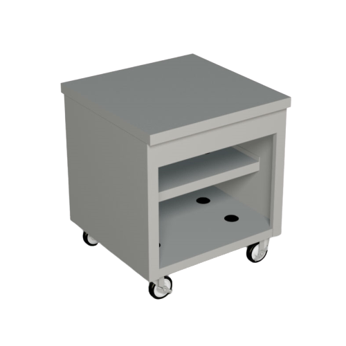 Duke Thurmaduke™ Mobile Counter Unit 32"W x 32"L x 36"H Stainless Steel With Poly Swivel Casters & Brakes