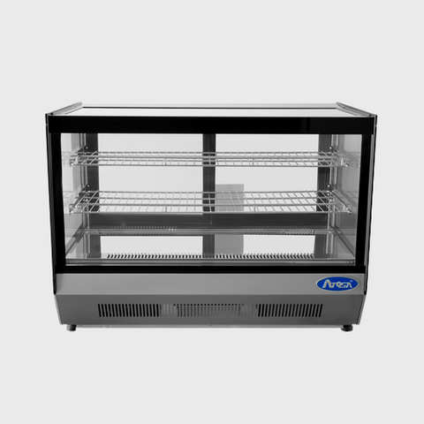 Atosa Stainless Countertop Refrigerated Display Case Straight Glass 35" W