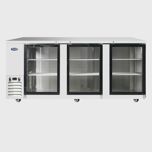 Atosa Stainless Three Glass Door Refrigerated Back Bar Cooler 90" W