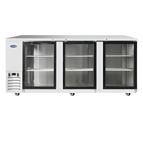 Atosa Three-Section Glass Door Refrigerated Back Bar Cooler 90" W