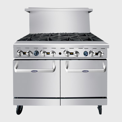 Atosa Stainless Eight Burner Natural Gas Range With Two Ovens 48"W