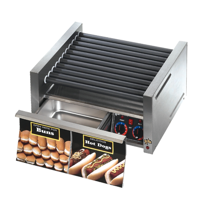 superior-equipment-supply - Star Manufacturing - Star Stainless Steel Electronic Controls Hot Dog Grill With 30 Hot Dogs & 32 Buns Capacity
