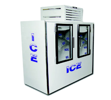 superior-equipment-supply - Fogel Inc - Fogel White Exterior 85 Cubic Foot Two Glass Door Indoor Ice Merchandiser 96" Wide