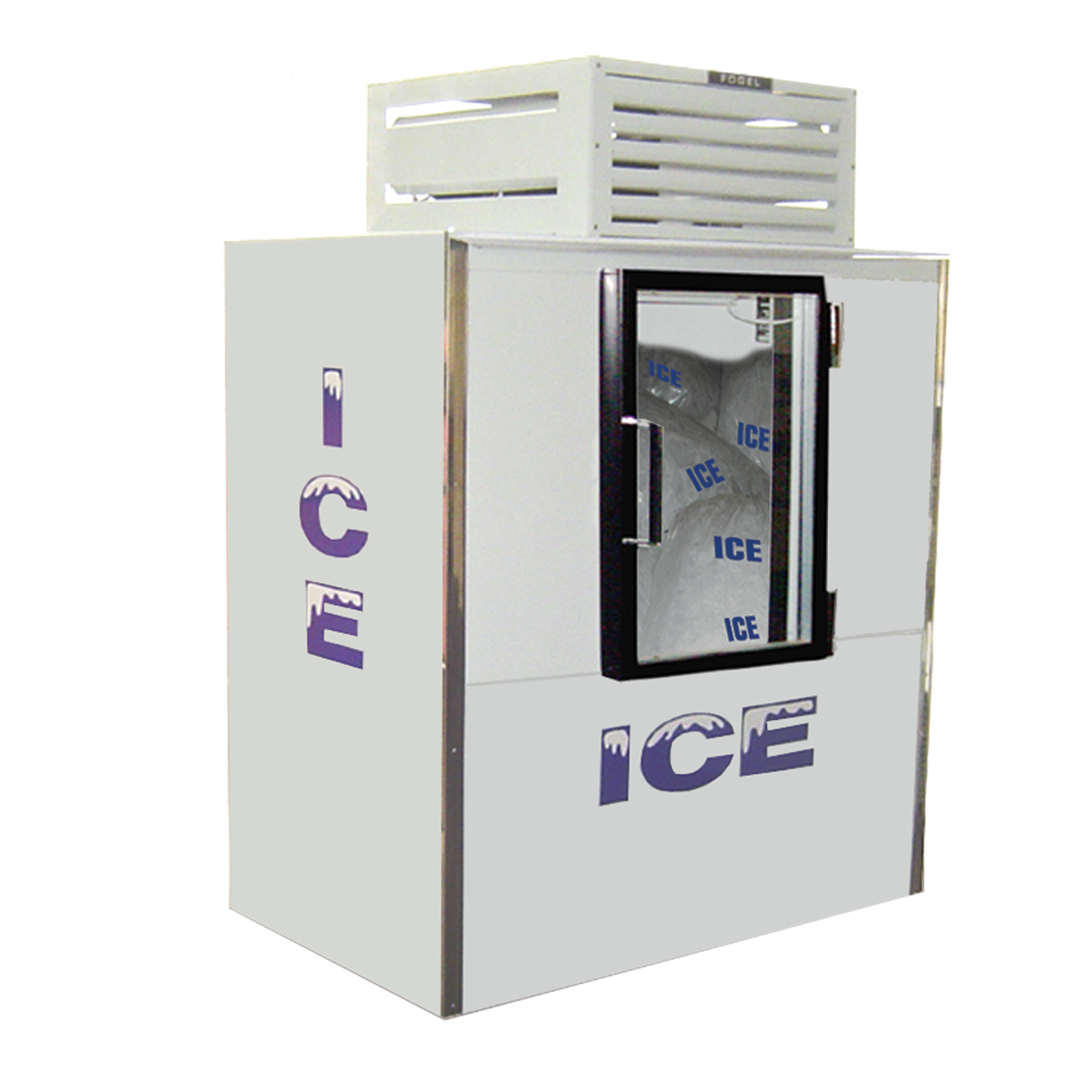 Howard McCray White Indoor Bagged Ice Merchandiser One Glass Hinged Door 56" Wide