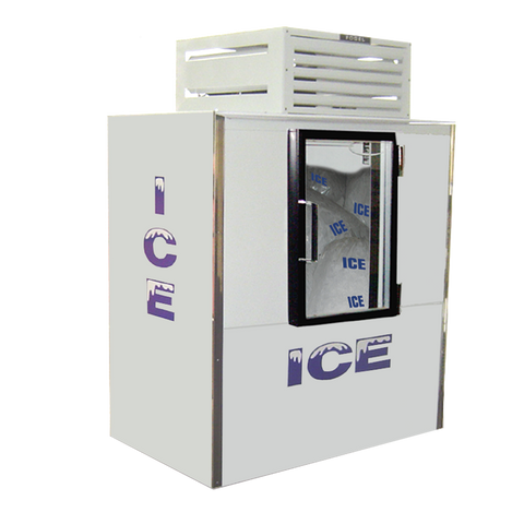 Howard McCray White Indoor Bagged Ice Merchandiser One Glass Hinged Door 56" Wide