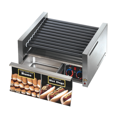 superior-equipment-supply - Star Manufacturimg - Star Grill-Max Hot Dog Grill Roller-Type With Integrated Bun Drawer 30 Hot Dog Capacity