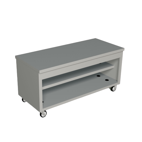 Duke Thurmaduke™ Mobile Counter Unit 74"W x 32"L x 36"H Stainless Steel With Poly Swivel Casters & Brakes