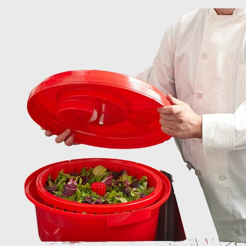Chef Master 5 Gallon Red Plastic Salad Spinner / Dryer