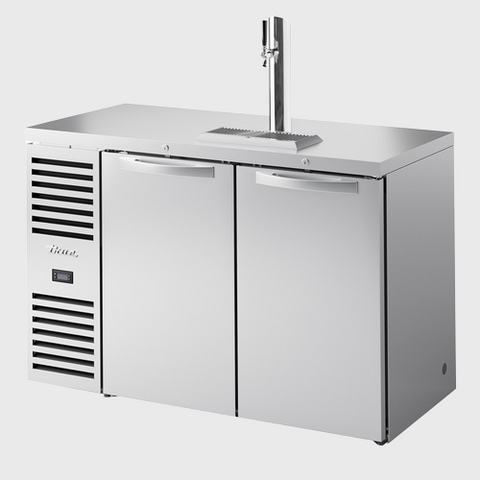 True Premier Bar Two-Section Refrigerated Draft Bar Cooler 52"Width (2) Solid Hinged Doors with Stainless Steel Exterior