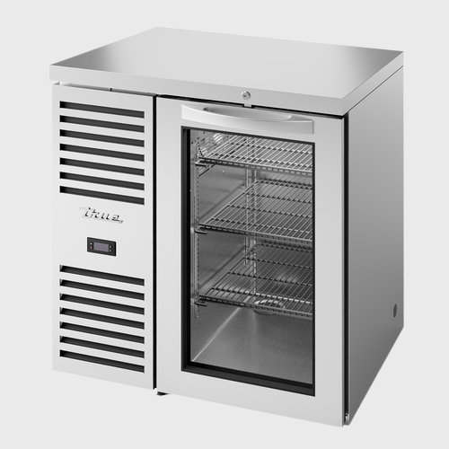 True Premier Bar One-Section Refrigerated Back Bar Cooler 32"Width (1) Glass Hinged Doors with Stainless Steel Exterior