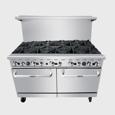 Atosa Stainless Ten Burner LP Gas Range With Two Ovens 60"W