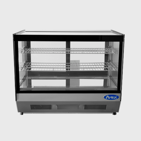 Atosa Stainless Countertop Refrigerated Display Case Straight Glass 27" W
