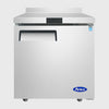 Atosa Stainless One Door Worktop Refrigerator With Backsplash 27