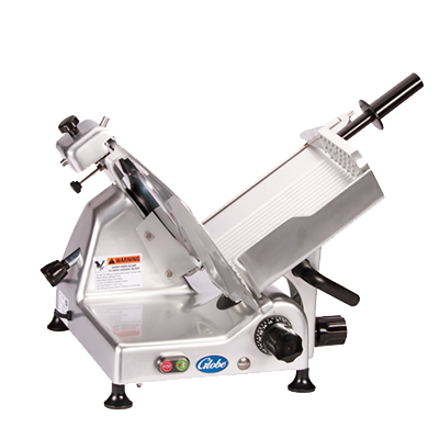 superior-equipment-supply - Globe Food Equipment - Globe Electric Manual Food Slicer With 12" Diameter Knife And Extended Chute