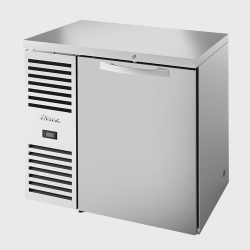 True Premier Bar One-Section Refrigerated Back Bar Cooler 36"Width (1) Solid Hinged Doors with Stainless Steel Exterior