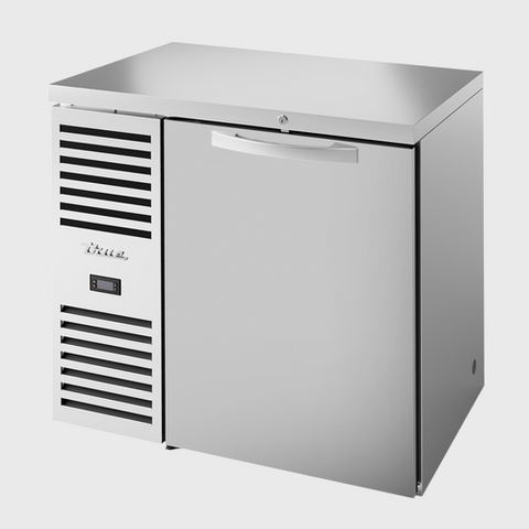 True Premier Bar One-Section Refrigerated Back Bar Cooler 36"Width (1) Solid Hinged Doors with Stainless Steel Exterior