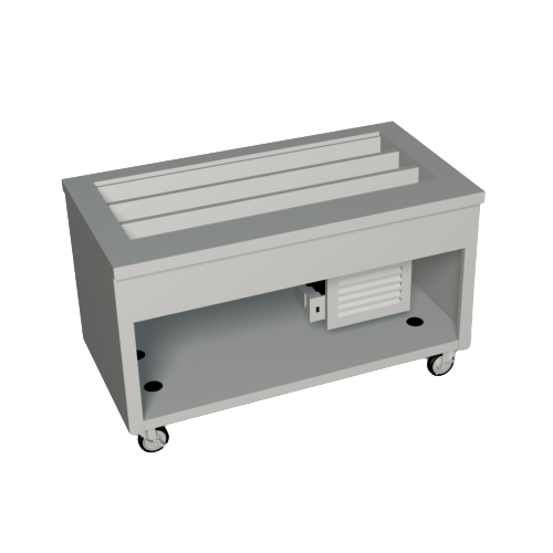 Duke Thurmaduke™ Mobile Cold Food Pan 60'W x 32"D x 36"H Stainless Steel Liner & Body With Swivel Casters & Brakes