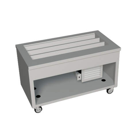 Duke Thurmaduke™ Mobile Cold Food Pan 60'W x 32"D x 36"H Stainless Steel Liner & Body With Swivel Casters & Brakes