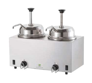 superior-equipment-supply - Server Products - Server Products Stainless Steel Twin Warmer Fudge Server With Pumps Individual Adjustable Thermostats