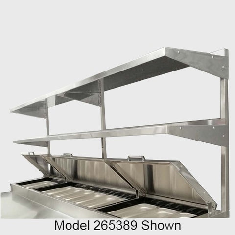 Atosa Double Overshelf Pizza Prep Table 67"W Stainless Steel