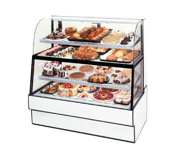 superior-equipment-supply - Federal Industries - Federal Industries Curved Glass Horizontal Dual Zone Bakery Case Refrigerated Bottom Non-Refrigerated Top, 50"W x 35"D x 60”H, Choice of Laminate