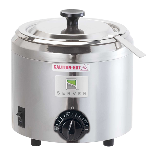 Server Food Warmer 1.5 Quart Capacity 8.13"H x 7.38"W x 8.13"D Silver Stainless Steel With Lift-Off Lid