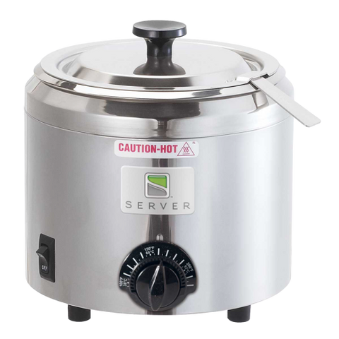 Server Food Warmer 1.5 Quart Capacity 8.13"H x 7.38"W x 8.13"D Silver Stainless Steel With Lift-Off Lid