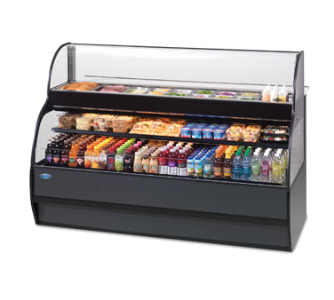 superior-equipment-supply - Federal Industries - Federal Industries Specialty Display Sandwich Or Salad Prep Merchandiser With Refrigerated Self-Serve Bottom, 77"W x 34"D x 52”H, Black Exterior