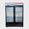 Atosa Bottom Mount Two Glass Door Black Steel Refrigerator Merchandiser 83
