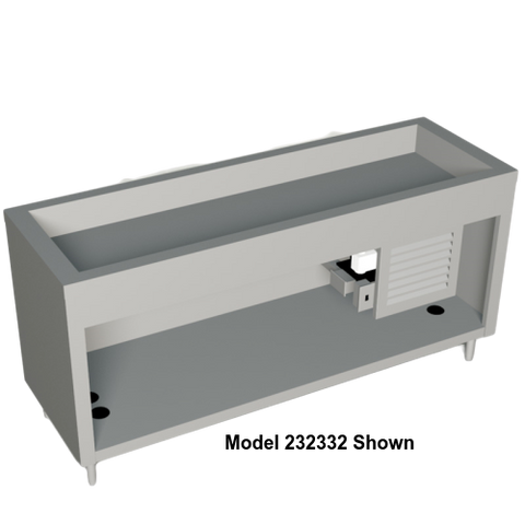 Duke AeroServ™ Cold Pan 74"W x 24-1/2"D x 36"H Stainless Steel Top Paint Grip Steel Body Brass Drain With Adjustable Feet
