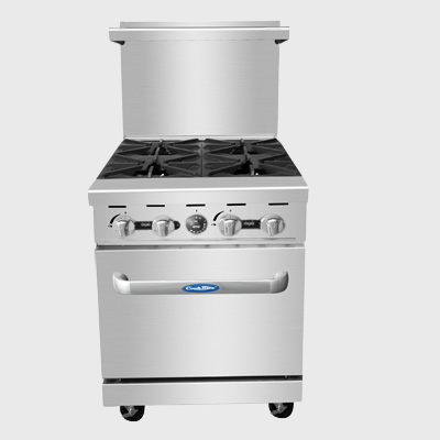 Atosa Stainless Four Burner Natural Gas Range 24"W