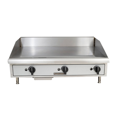 Toastmaster Griddle Natural Gas 36"W x 27.81"D x 15.53"H Silver Steel Radiants Nickel Plated Steel Legs Stainless Steel Front With Removable Drip Pan