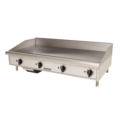 Toastmaster Griddle Natural Gas 48"W x 27.81"D x 15.53"H Silver Steel Radiants Nickel Plated Steel Legs Stainless Steel Front With Removable Drip Pan