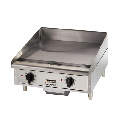 Toastmaster Griddle Natural Gas 24"W x 27.81"D x 15.53"H Silver Steel Radiants Nickel Plated Steel Legs Stainless Steel Front With Removable Drip Pan