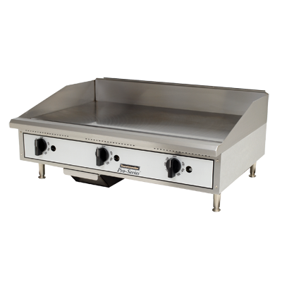 Toastmaster Griddle Natural Gas 36"W x 27.81"D x 15.53"H Silver Steel Radiants Nickel Plated Steel Legs Stainless Steel Front With Removable Drip Pan