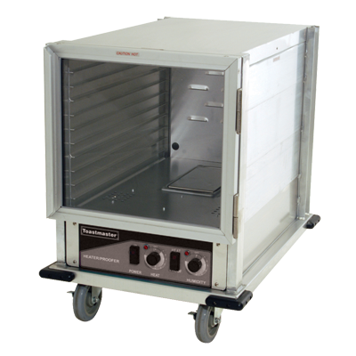 Toastmaster Proofer Cabinet Half Size Size (11) 18" x 26" Sheet Pan Capacity  30.31"H x 22.81"W x 33.31"D Silver Welded Aluminum Construction With Swivel Casters