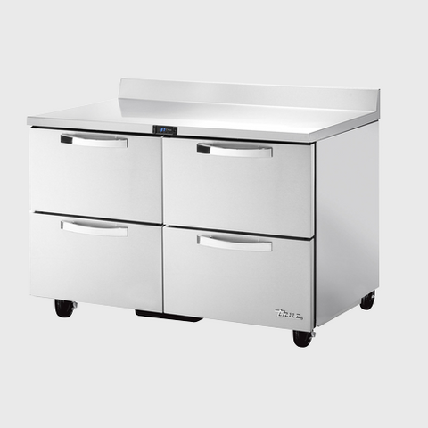 Spec Series Two-Section Worktop Refrigerator 48-3/8"Width (4) Solid Drawers with Stainless Steel Exterior