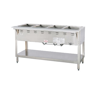 Duke Aerohot Steamtable Wet Bath Holds (4) Pans 58.38"W x 22.44"D x 34"H Stainless Steel With Carving Board