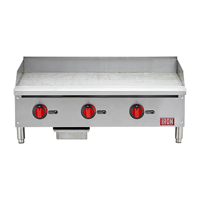Iron Range Natural Gas Countertop Commercial Griddle Manual Controls 36"W Stainless Steel