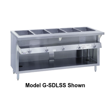 Duke Thurmaduke™ Steamtable Gas Unit 88"W x 36"H x 34"D Stainless Steel With Integral Cutting Board Shelf