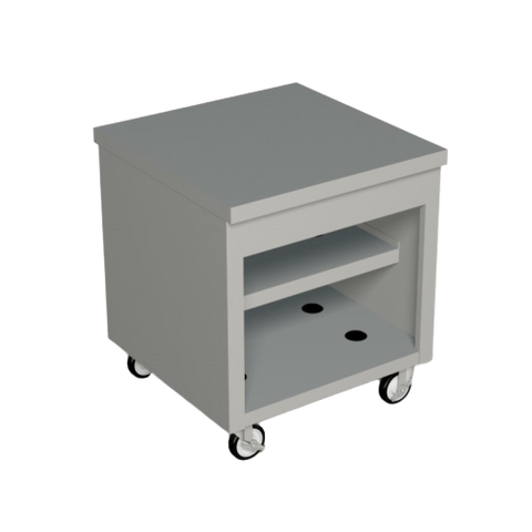 Duke Thurmaduke™ Mobile Counter Unit 32"W x 32"L x 36"H Stainless Steel With Poly Swivel Casters & Brakes