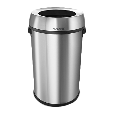 superior-equipment-supply - Alpine Industries - Alpine Industries Trash Can Brushed 17 gallon 17" dia. x 29-1/2"H