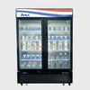 Atosa Bottom Mount Two Glass Door Black Steel Refrigerator Merchandiser 81