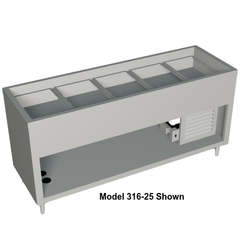 Duke AeroServ™ Cold Pan 74"W x 24-1/2"D x 36"H Stainless Steel Top & Body Brass Drain With Adjustable Feet