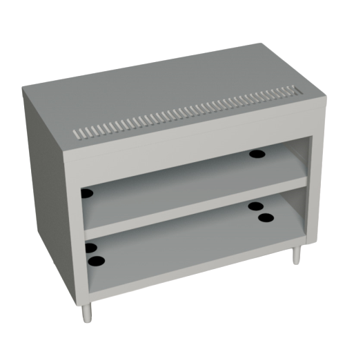 Duke AeroServ™ Serving Counter 46"W x 24.5"D x 36"H Stainless Steel Top Paint Grip Steel Body Brass Drain With Adjustable Feet