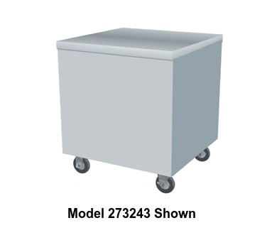 Duke Corner Unit 24-1/2"W x 24-1/2"D x 36"H White Stainless Steel With Adjustable Feet